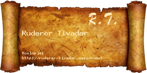 Ruderer Tivadar névjegykártya
