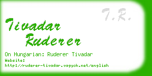 tivadar ruderer business card